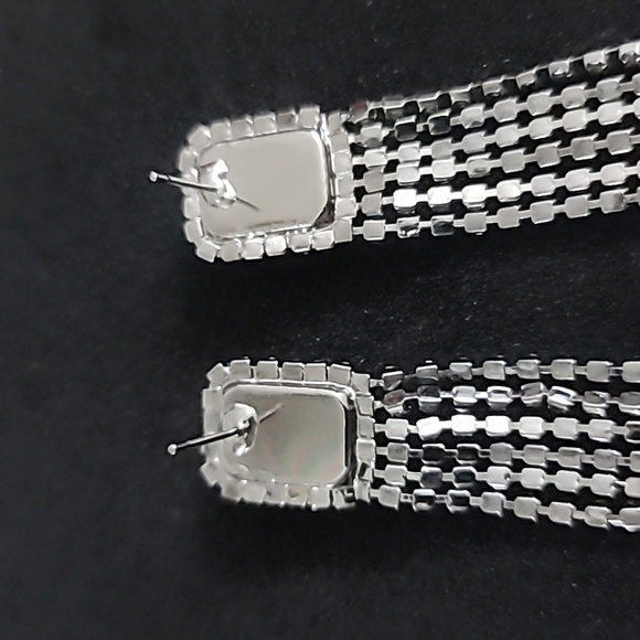 Rhinestone Dangle Earrings - Picture 6 of 7